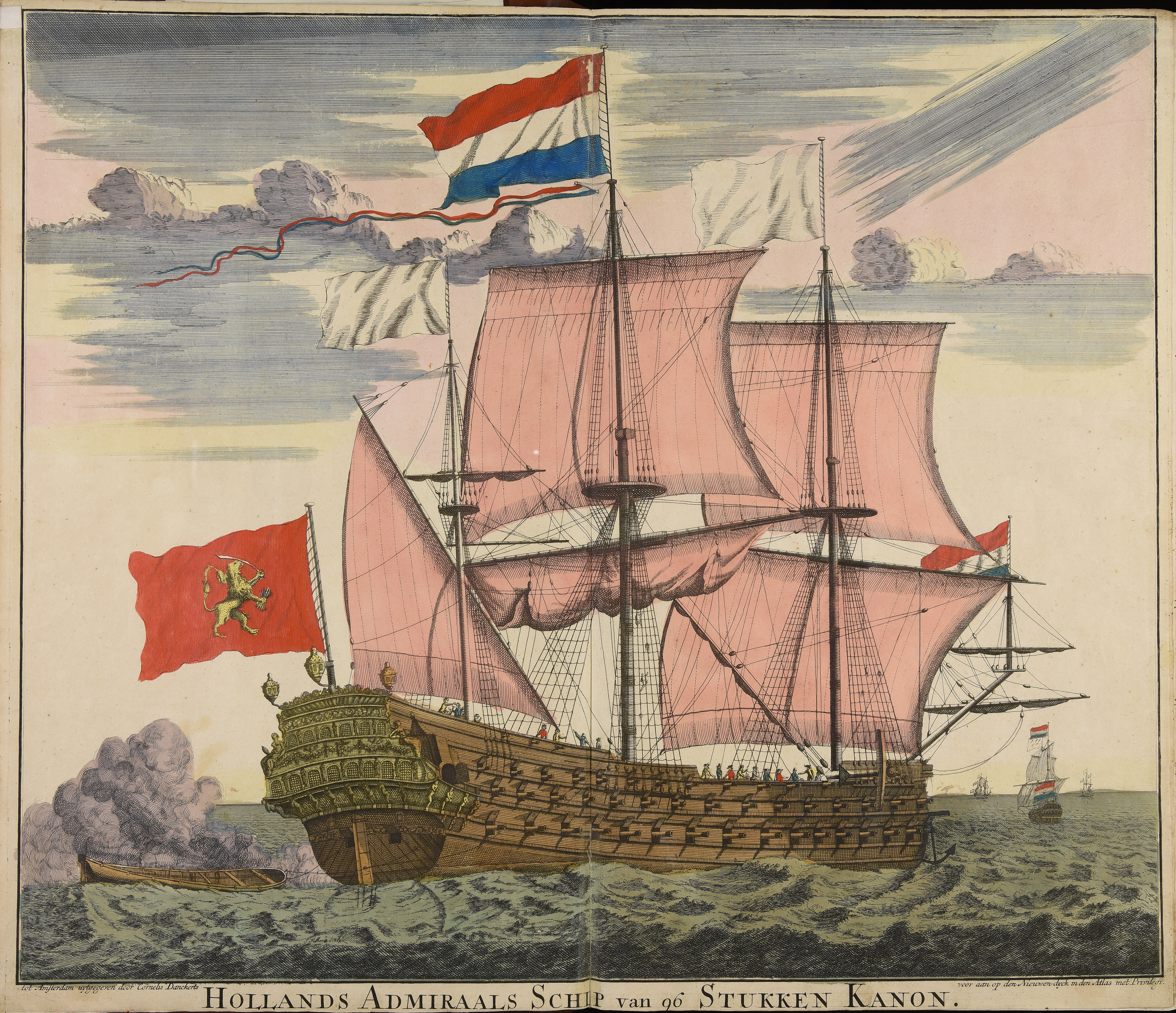 Hollands admiraals schip van 96 stukken kanon
